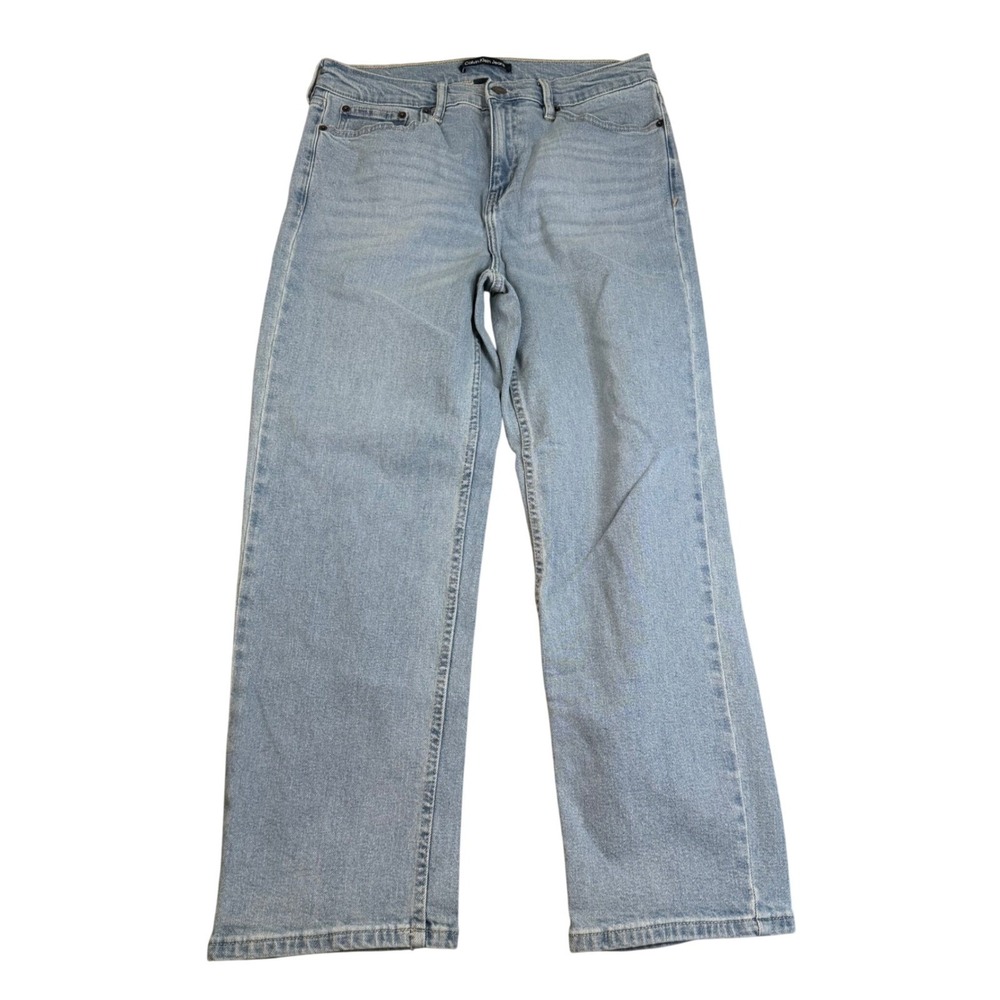 Calvin Klein Jeans Womens High Rise Straight Leg Light Wash‎ Denim Blue Size 10